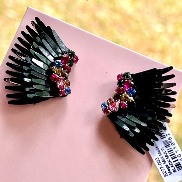 πΊπHPππΊ NWT Mignonne Gavigan Mega Mini Madeline Earrings Black Multi - Picture 10 of 16